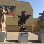 The pieces Ron uses in the life size Wizard's Chess