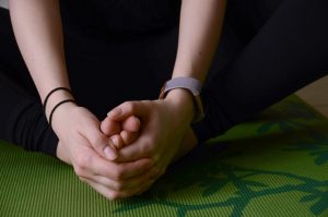 Close up of feet brought together