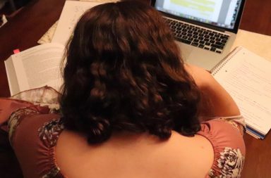 A shot of student looking stressed.