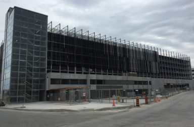 Photo of parking garage under construction.