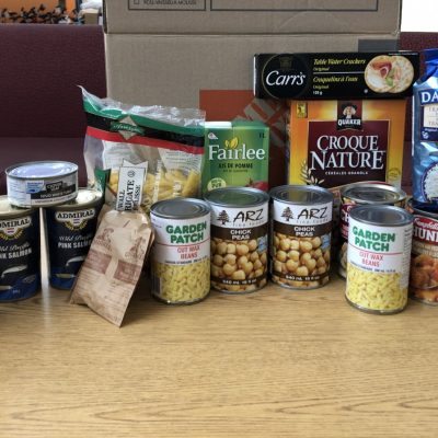 A group of non-perishable food items