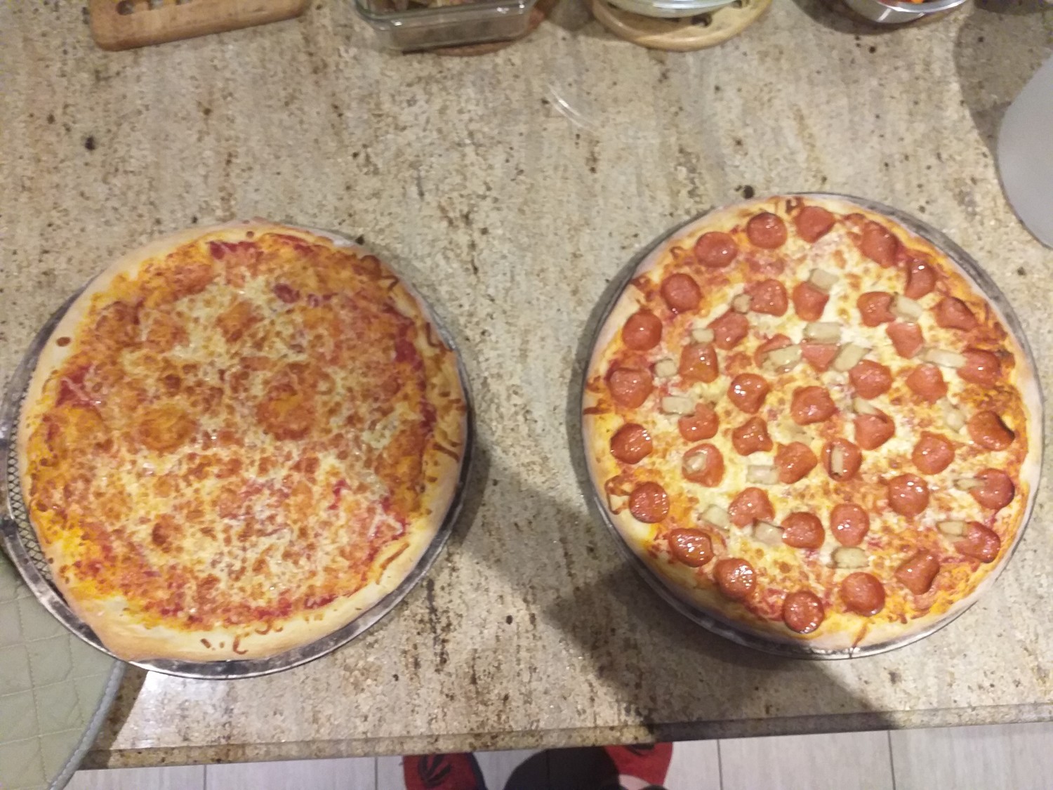 Final Shot of both pizza