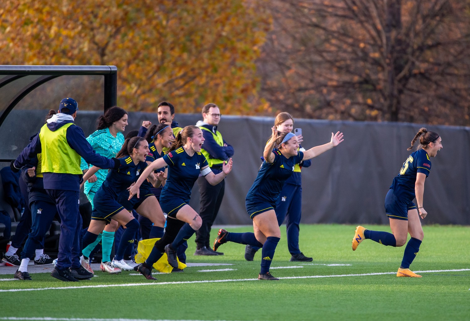 Women's soccer storms the pitch after winning 2022 OCAA provincial championship